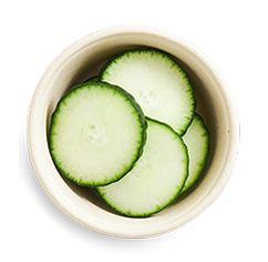 Extra cucumber side in a dish