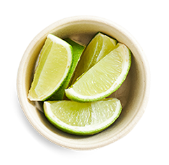 Extra lime side in a dish